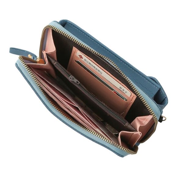 Blue Mini Bag Multi Compartment Shoulder Crossbody Bags NEW - Picture 3 of 4